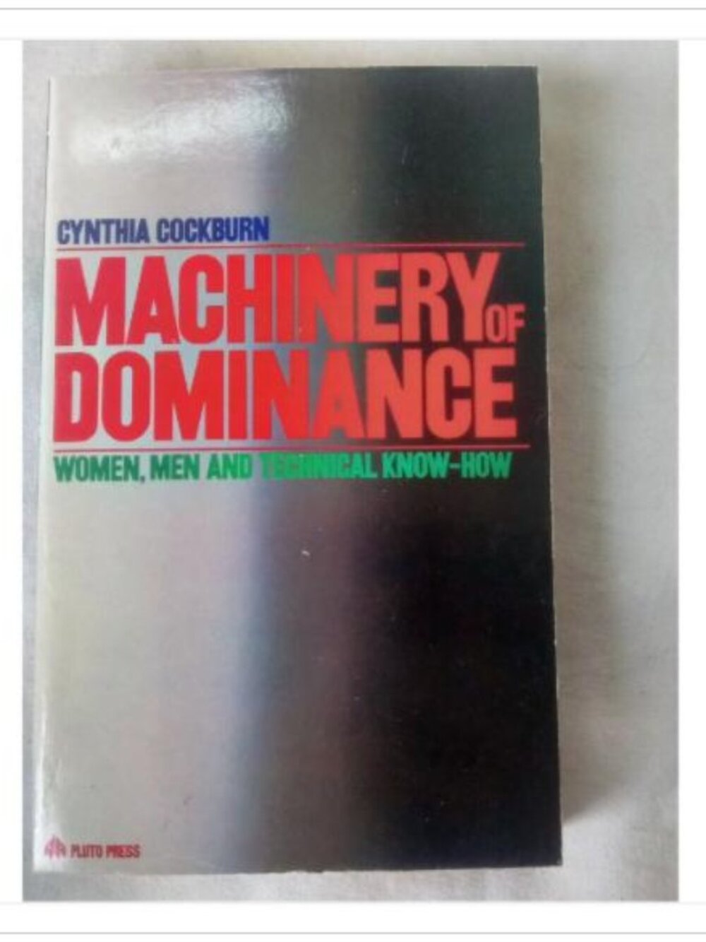 Machinery of Dominance: Women, Men and Technical Know-how Cynthia Cockburn 1985